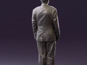 man in black suit blue tshirt 0567 3D Model