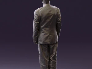 man in black suit blue tshirt 0567 3D Model