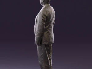 man in black suit blue tshirt 0567 3D Model