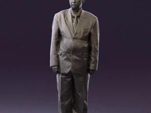 man in black suit blue tshirt 0567 3D Model