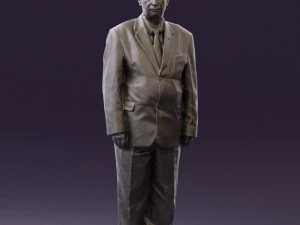 man in black suit blue tshirt 0567 3D Model