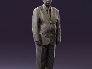 man in black suit blue tshirt 0567 3D Model