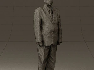 man in black suit blue tshirt 0567 3D Model
