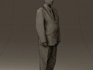 man in black suit blue tshirt 0567 3D Model