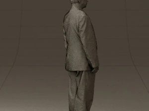 man in black suit blue tshirt 0567 3D Model