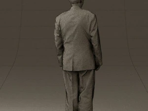 man in black suit blue tshirt 0567 3D Model