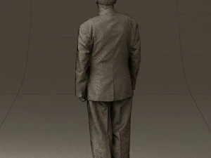 man in black suit blue tshirt 0567 3D Model