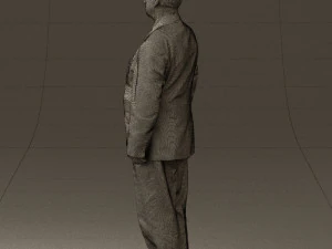 man in black suit blue tshirt 0567 3D Model