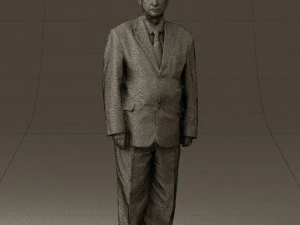 man in black suit blue tshirt 0567 3D Model