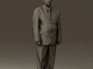 man in black suit blue tshirt 0567 3D Model