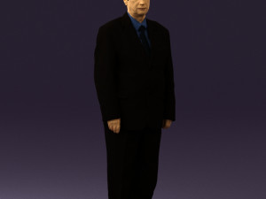man in black suit blue tshirt 0567 3d print ready 3D Print Model