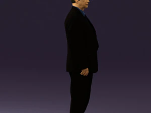 man in black suit blue tshirt 0567 3d print ready 3D Print Model