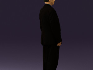 man in black suit blue tshirt 0567 3d print ready 3D Print Model