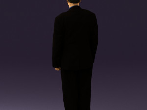 man in black suit blue tshirt 0567 3d print ready 3D Print Model