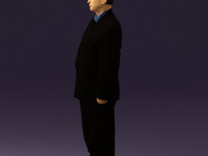 man in black suit blue tshirt 0567 3d print ready 3D Print Model
