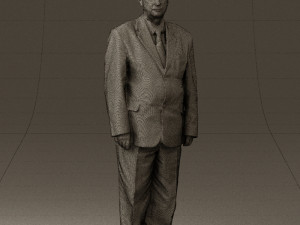 man in black suit blue tshirt 0567 3d print ready 3D Print Model