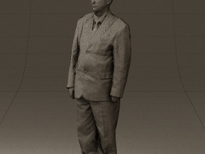 man in black suit blue tshirt 0567 3d print ready 3D Print Model