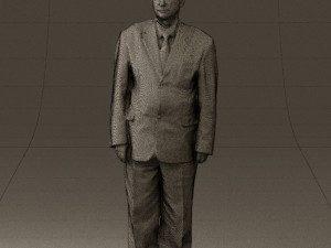 man in black suit blue tshirt 0567 3d print ready 3D Print Model