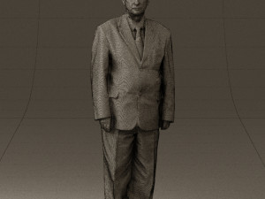 man in black suit blue tshirt 0567 3d print ready 3D Print Model