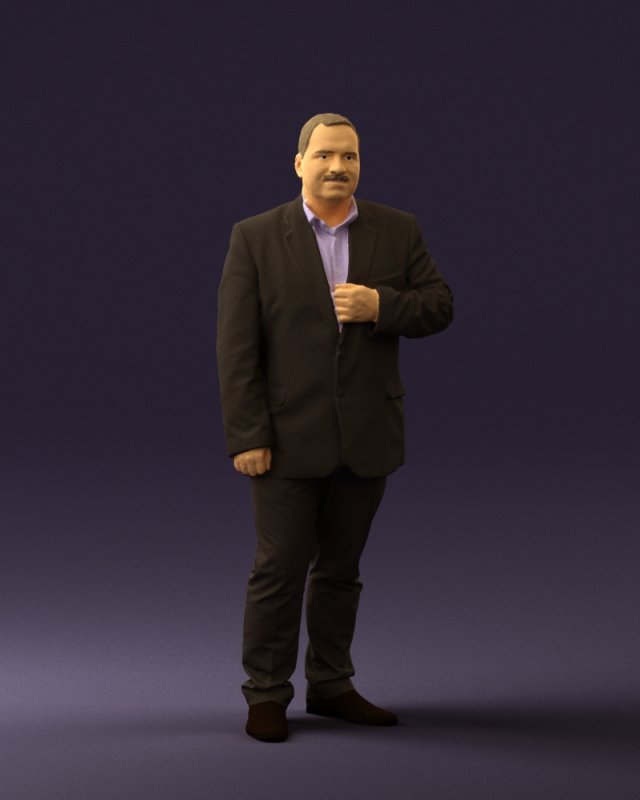 man in dark gray suit 0568 3D Model .c4d .max .obj .3ds .fbx .stl .blend 