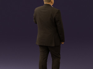 man in dark gray suit 0568 3D Model