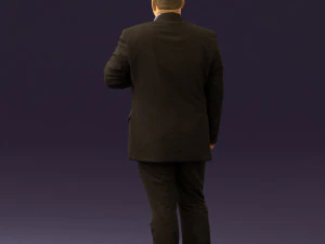 man in dark gray suit 0568 3D Model