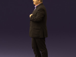 man in dark gray suit 0568 3D Model