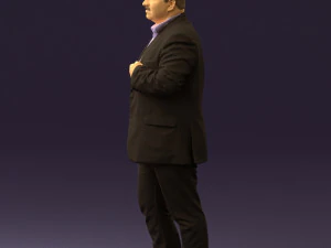 man in dark gray suit 0568 3D Model