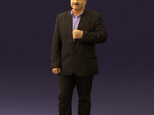 man in dark gray suit 0568 3D Model