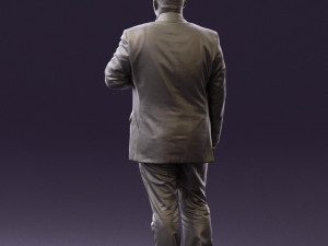 man in dark gray suit 0568 3D Model
