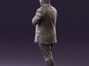 man in dark gray suit 0568 3D Model