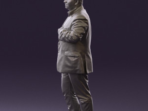 man in dark gray suit 0568 3D Model