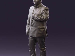 man in dark gray suit 0568 3D Model