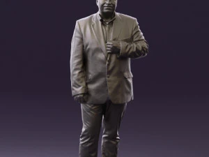 man in dark gray suit 0568 3D Model