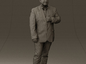 man in dark gray suit 0568 3D Model