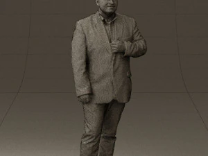 man in dark gray suit 0568 3D Model