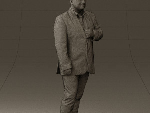 man in dark gray suit 0568 3D Model