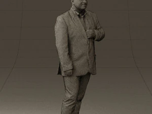 man in dark gray suit 0568 3D Model