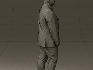 man in dark gray suit 0568 3D Model
