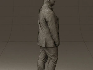 man in dark gray suit 0568 3D Model