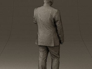 man in dark gray suit 0568 3D Model