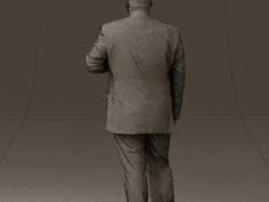 man in dark gray suit 0568 3D Model