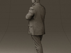 man in dark gray suit 0568 3D Model