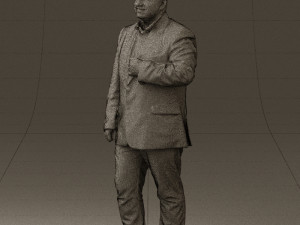 man in dark gray suit 0568 3D Model