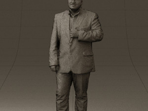 man in dark gray suit 0568 3D Model
