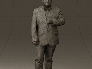 man in dark gray suit 0568 3D Model