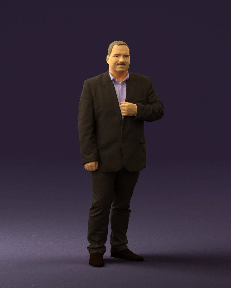 man in dark gray suit 0568 3d print ready 3D Print Model .c4d .max .obj .3ds .fbx .stl .blend 