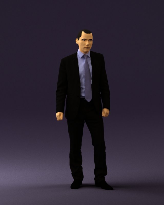 man in opened black suit 0569 3D 모델 .c4d .max .obj .3ds .fbx .stl .blend 