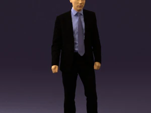 開いた黒いスーツを着た男0569 3Dモデル