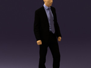 man in opened black suit 0569 3D 모델